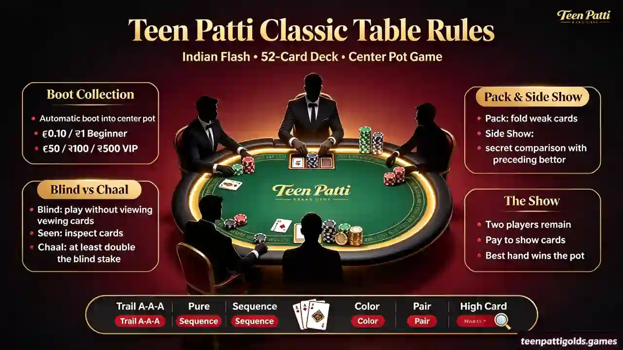 Teen Patti Classic Table Rules