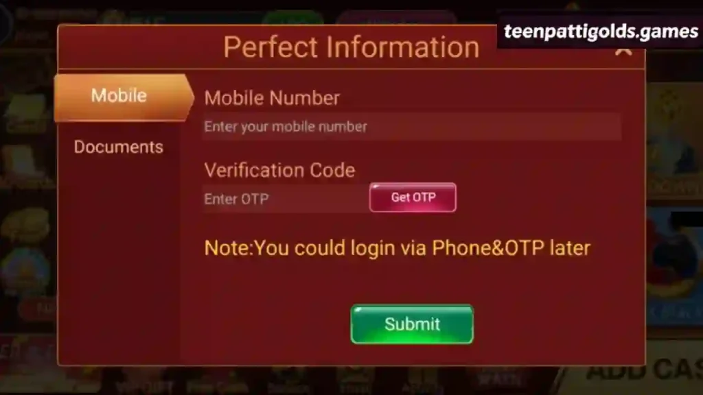 Teen Patti Gold App Link Phone Number